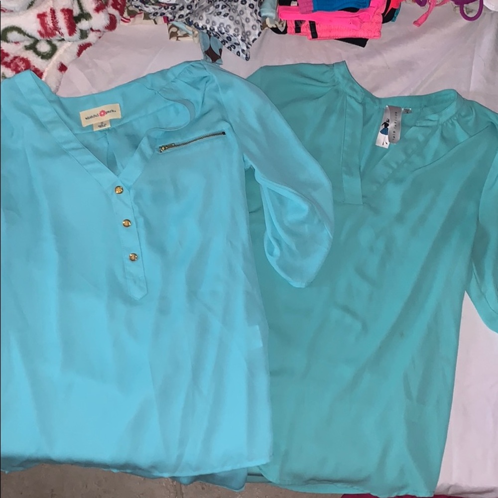 2 gorgeous blue tops